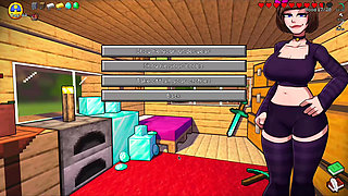 HornyCraft Minecraft Parody Jenny Gives Sloppy Deepthroat Blowjob to Futanari Alex