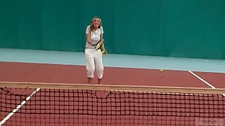 Petite Dara Hot Sex in the Tennis Court