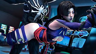 Psylocke Gets Pounded by Monster in Hardcore 3D Action