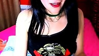 Emo Cam Girl Plays with Dildo
