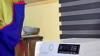 The Village Girl Can’t on the Washing Machine but Can Take Her Boss’s Dick.