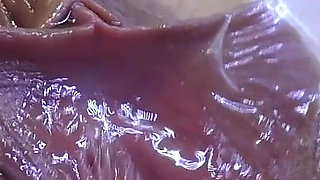 Very Close Spread Pussy Fucking with Dildo and Glass