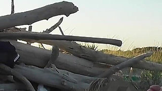 French Teacher Masturbates Student Bull on Public Nudist Beach Caught by Voyeur Jerking Huge Cock