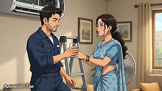 Unexpected Entry of Mechanic in Bedroom. Hindi 2D Animation
