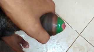 Desi Boy Big Cumshot in the Bathroom