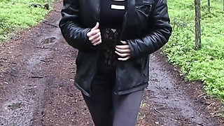 MILF Gets Small Ass Fucked in Public by Car Driver