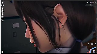 School uniform teasing in a sensual Japanese setting