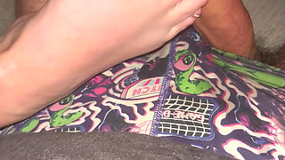 Sneaky Footjob with Perfect Oiled Toes