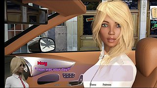Hentai visual novel walkthrough for a 3D sex game featuring a busty blonde teen