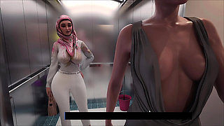 Yasmin Caught Her Stepsister Riya Having Fun With Old man In Lift
