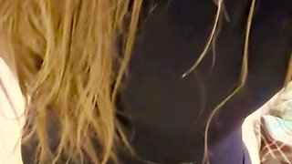Cute tranny sissy caresses her ass with a dildo