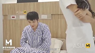 Horny Nurse Ling Wei Gets Her Huge Tits Fingered in Asian Gangbang
