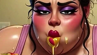 Horny Pregnant BBW Smoking & Pissing - Massive Belly Pee on Floor