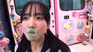 Asian college teen sucking cock