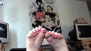 Emo Goth Girl's Foot Fetish Webcam Show