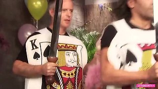 Alice in Wonderland Parody Orgy with Big Tits Sluts