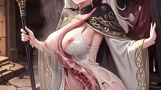 White-haired elf trapped in mimic box