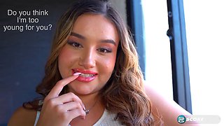 Katie Rous, 18, is a short Latina newcomer with a PHAT ass and big tits.