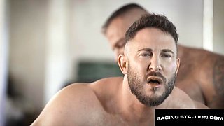 Alex Marte Bareback Slams Hot Muscle Hunks Ass in Dirty Garage