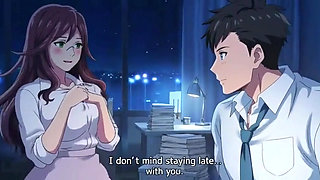 Boss seduce his big tits secretary in office