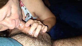 TNfootlvr Homemade Blowjob on Couch - Close Up Sucking Leads to Bedroom Pussy Fuck