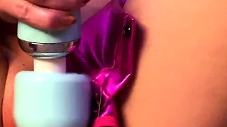 Blonde tight pussy babe solo toy fun in glamour masturbation