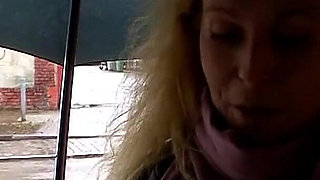 German curly hair teen talk to first porn at real street pickup