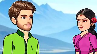 Busty Indian Girl Secret Affair - Cartoon Blowjob to Big Dick Boyfriend