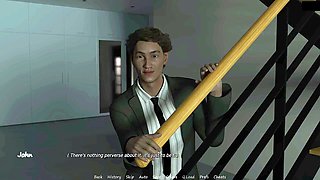 My stepbrother's wife Jennifer plays with herself while watching porn and kisses John