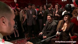 Public birthday sex orgy BDSM party