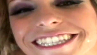 Tattooed blonde Courtney Cummz is gang banged by big cocks