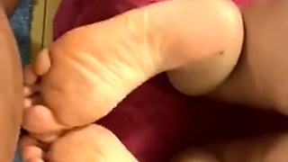 The best footjob with lots of milk