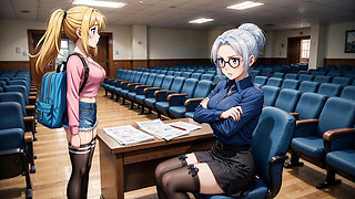 YES PROFESSOR! College Slut Rides Huge Dildo For Grades