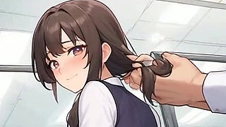 Waifu Secretary POV - Close-up Nylon Teasing & Sneaky Cunnilingus Play Warm up