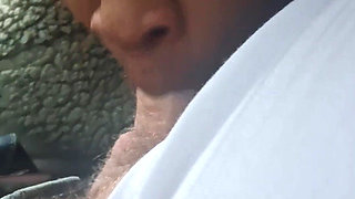 Petite Ebony Teen Blowjob in Car