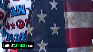 Brutha and step-dad train naughty stepdaughter Khloe Kapri a cock lesson she will never leave behind