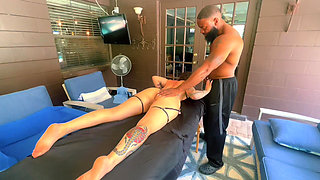 Hotwife Gets Naughty Massage by BBC Swallows All My Cum