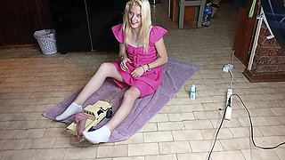 College Girl Gets Her Pussy Fucked with Rc Car