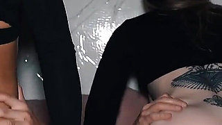 Brunette and Blonde Fucked at the Same Time by Their Stepfather and Stepbrother