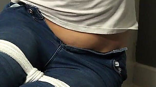 He'll Take What He Wants When He Wants It Slave Mila Is Bound in Jeans and White T-shirt and Held