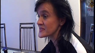 Brunette milf slammed by her lover in close up video