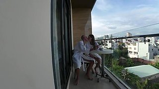 Skinny Korean Couple Hotel Room Handjob & Nude Shower Tease