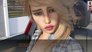 Hot blonde with a big ass plays adult visual novels on PC