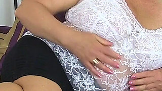 British GILF Auntie Trisha Plays with a Black Dildo