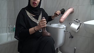 My Hot Wife Masturbates in Front of a Public Toilet