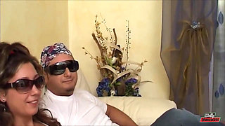 Hot Brunette Gets Fucked by Two Cocks