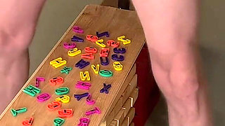 Bound Chastity Sub Fridge Magnet Squat Punishment