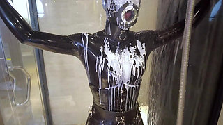 Mz20 - the Girl in Latex Clothing Locked in a Glass Room