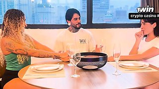 Horny threeway with my friends in my flat. Fucking torrid