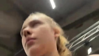 Bbw girl training in the gym